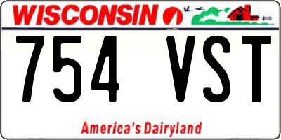 WI license plate 754VST