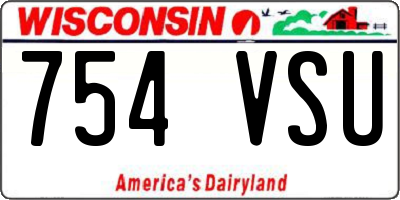 WI license plate 754VSU