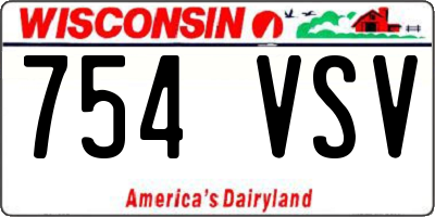 WI license plate 754VSV