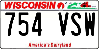 WI license plate 754VSW