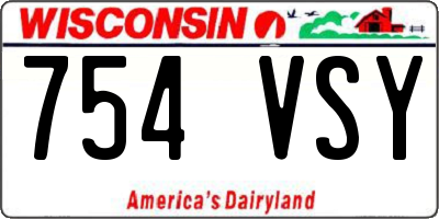 WI license plate 754VSY