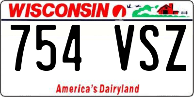 WI license plate 754VSZ