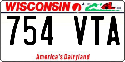 WI license plate 754VTA