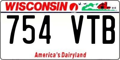 WI license plate 754VTB