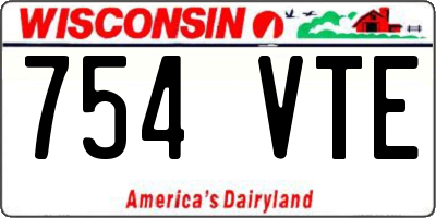 WI license plate 754VTE