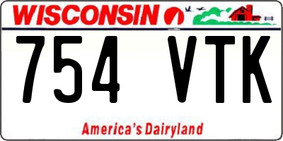 WI license plate 754VTK