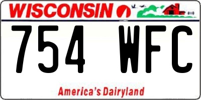WI license plate 754WFC