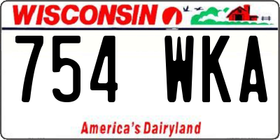 WI license plate 754WKA