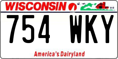 WI license plate 754WKY