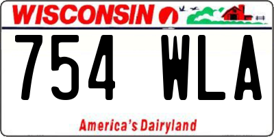 WI license plate 754WLA