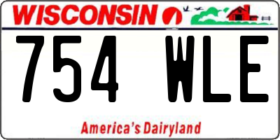 WI license plate 754WLE