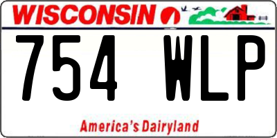 WI license plate 754WLP