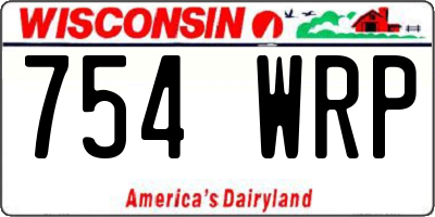 WI license plate 754WRP