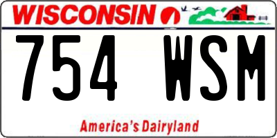WI license plate 754WSM