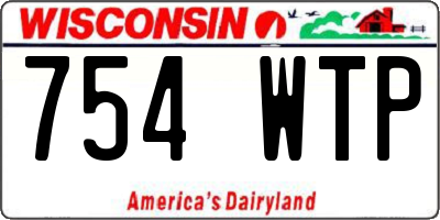 WI license plate 754WTP