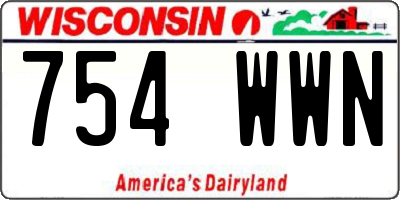 WI license plate 754WWN