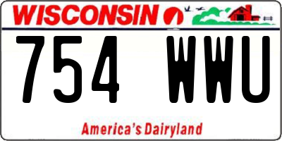 WI license plate 754WWU