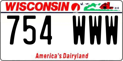 WI license plate 754WWW
