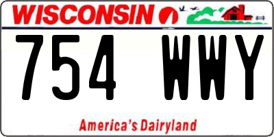 WI license plate 754WWY
