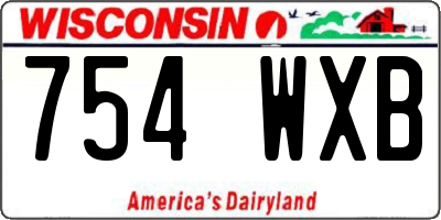 WI license plate 754WXB