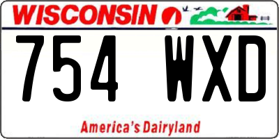 WI license plate 754WXD