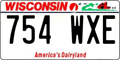 WI license plate 754WXE