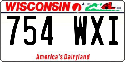 WI license plate 754WXI
