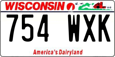 WI license plate 754WXK