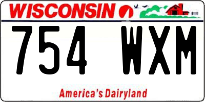 WI license plate 754WXM