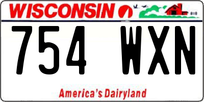 WI license plate 754WXN