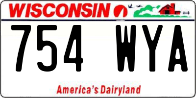 WI license plate 754WYA