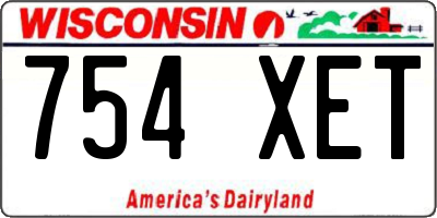 WI license plate 754XET