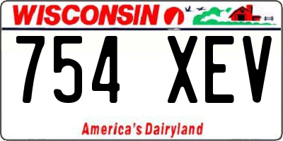WI license plate 754XEV