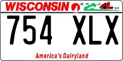 WI license plate 754XLX