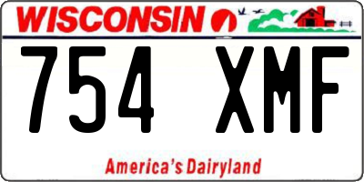 WI license plate 754XMF