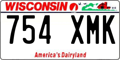 WI license plate 754XMK