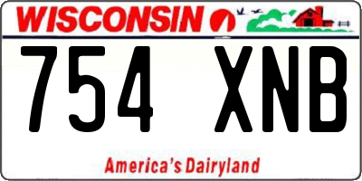 WI license plate 754XNB