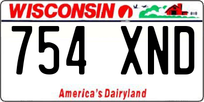 WI license plate 754XND