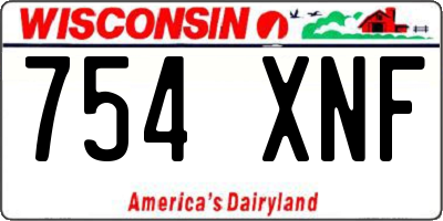 WI license plate 754XNF