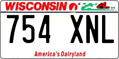 WI license plate 754XNL