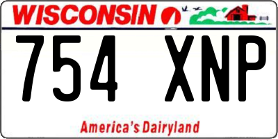 WI license plate 754XNP