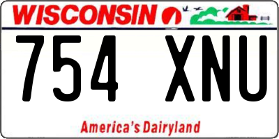 WI license plate 754XNU