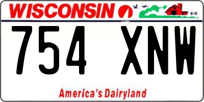 WI license plate 754XNW