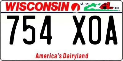 WI license plate 754XOA