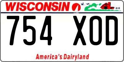 WI license plate 754XOD