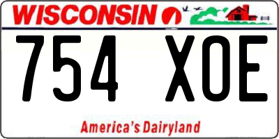 WI license plate 754XOE