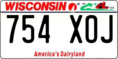 WI license plate 754XOJ