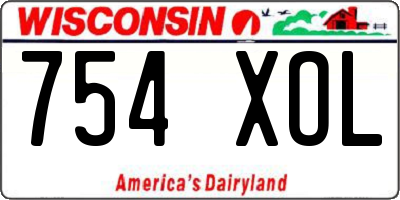 WI license plate 754XOL