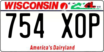 WI license plate 754XOP