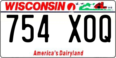 WI license plate 754XOQ